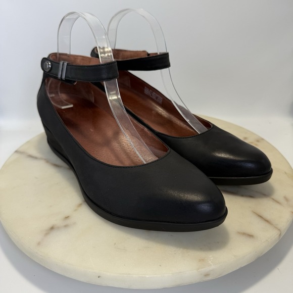 Dansko Shoes - Dansko Black Wedge Shoes Shaylee Ankle Strap Leather Comfort 41/9.5